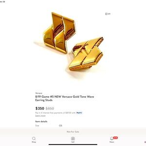 Versace Gold Geometric Earring Studs